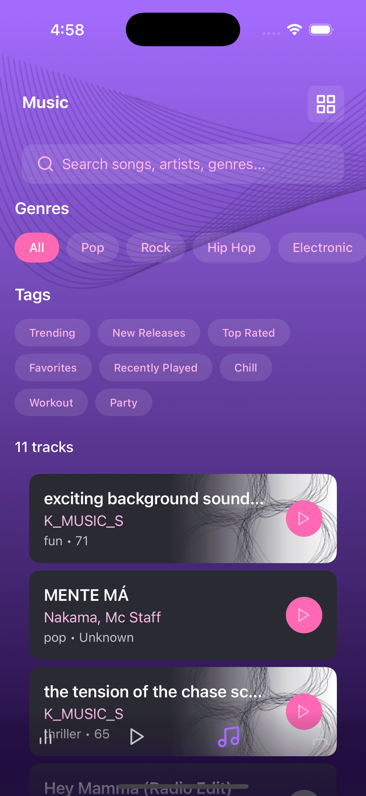 Phoenix tracks management screenshot
